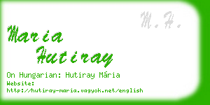 maria hutiray business card