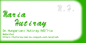 maria hutiray business card